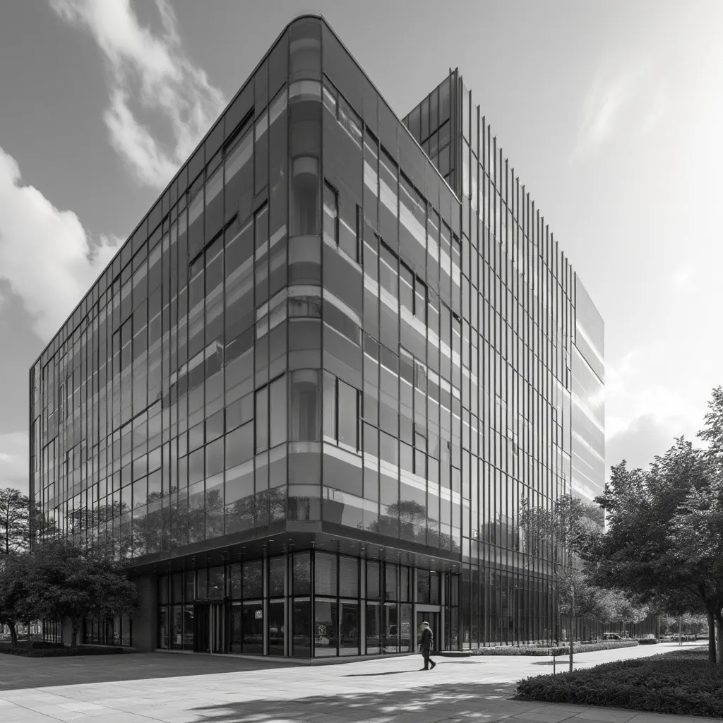 Fachada de edificio de oficinas moderno