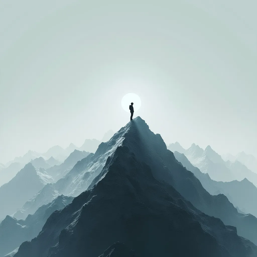 Persona alcanzando la cima de una montaña